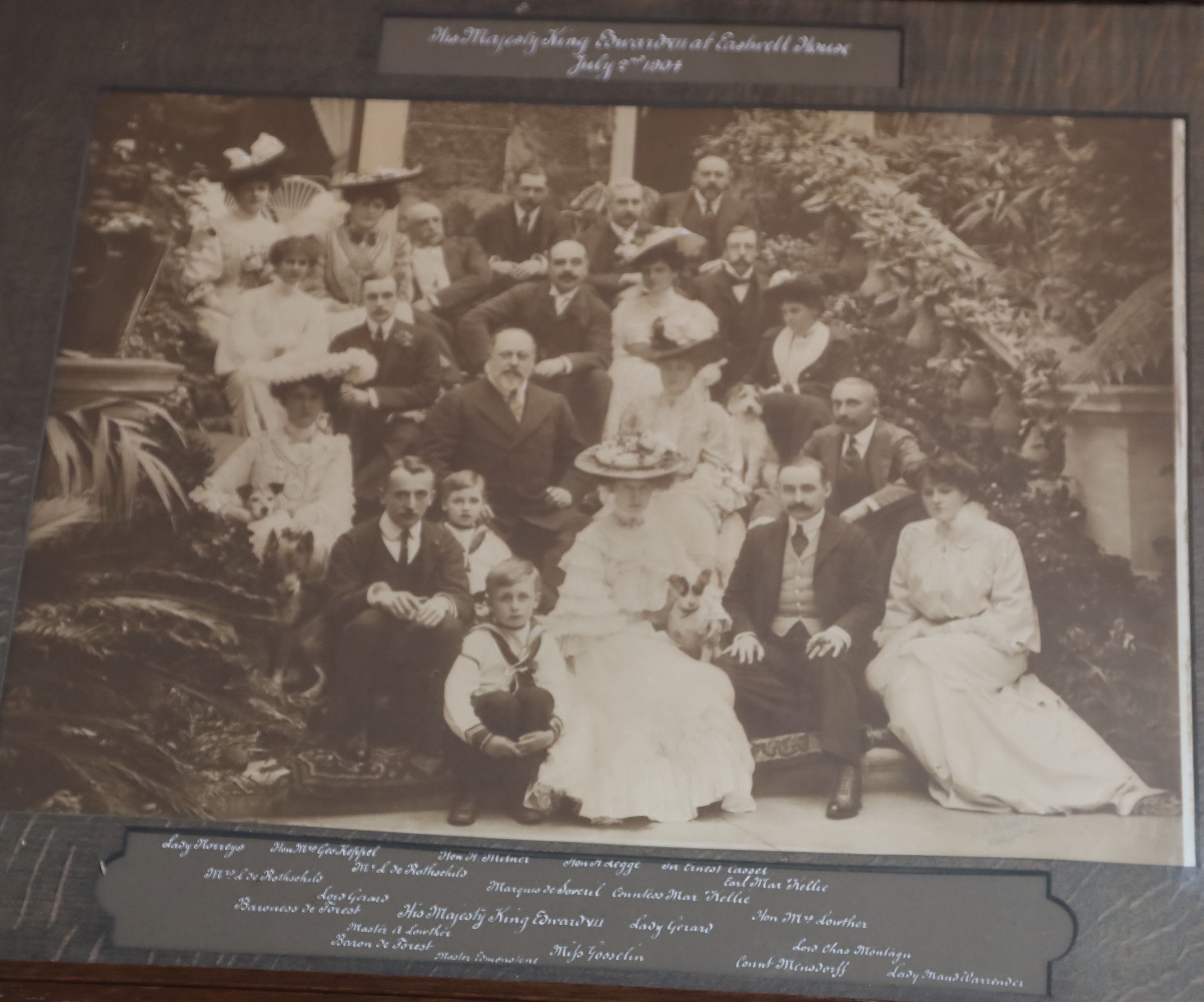 A black and white photograph of King Edward VII at a house party at Eastwell House, July 2nd 1904, by A.H. Death and Garden, Ashford,